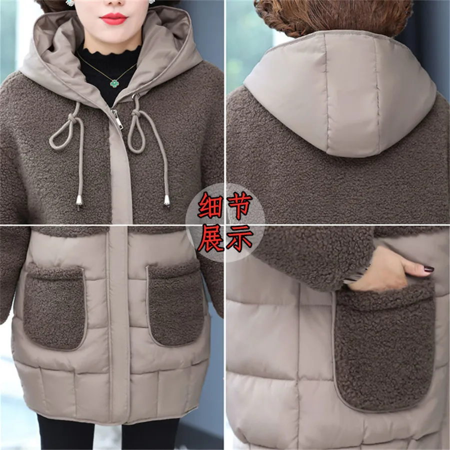 High Quality Women Winter Down Parkas New Thicked Warm Jacket Middle Aged Mother Cotton Padded Coat Long Overcoat Outwear