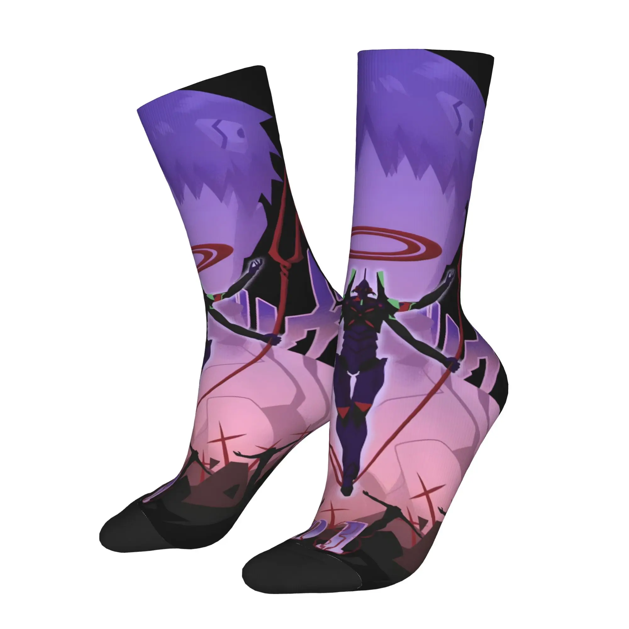 

1 Pair Hip Hop Retro Evangelion Crazy Men's Socks Unisex Harajuku Pattern Printed Funny Novelty Happy Sock Gift