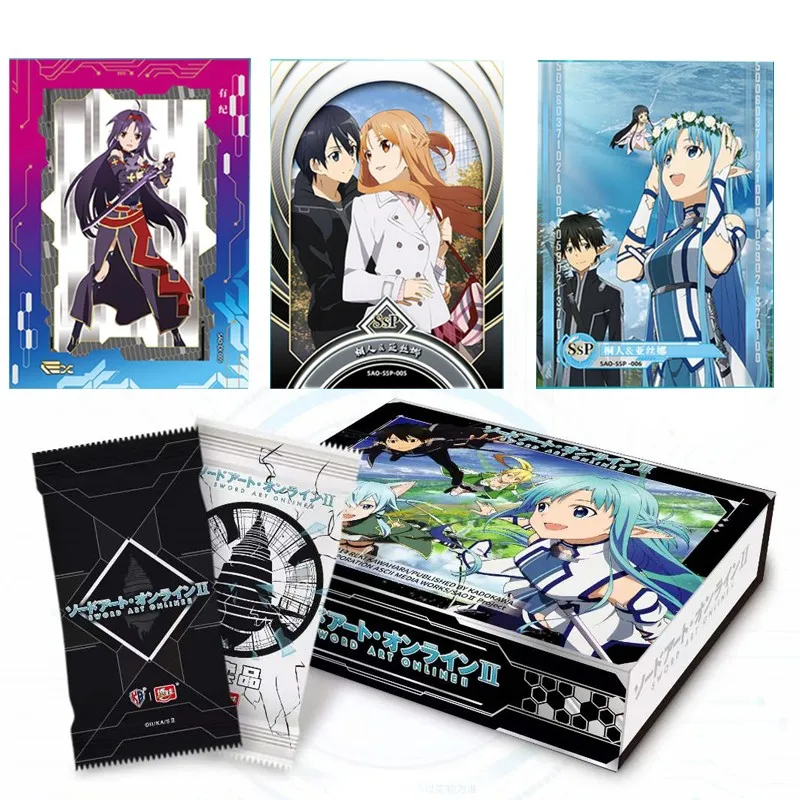 

SAO Sword Art Online Kirigaya Kazuto Yuuki Asuna Collection Cards Child Kids Birthday Gift Game Cards Table Toys