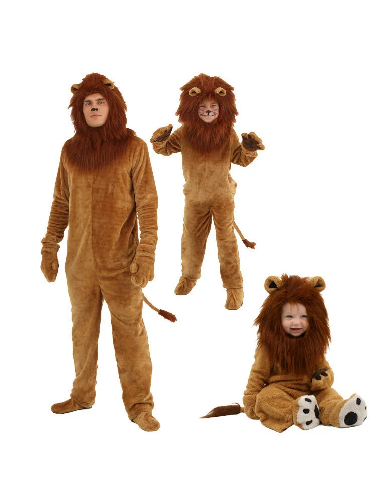 

Cartoon Lion loween Costume Performance Suit for Adults And Children Parent-Child Performance Outfit Animal Par
