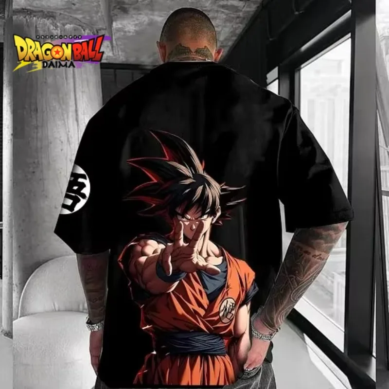DRAGON BALL 2025 Camiseta de algodón de verano para hombre Super Saiyan Street Anime impreso Harajuku suelto Casual versátil Top para padres e hijos