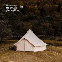 MOUNTAINHIKER Outdoor Camping Retro Waterproof Cotton Tent Chimney Pyramid Yurt Folding  Big Tent Camping