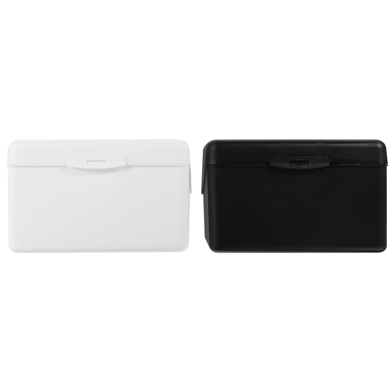 2Pcs Desktop Business Cards Box with Lid Multi-Functional Card File Box for Index Cards and Notes Easy Clean Organizer Storage