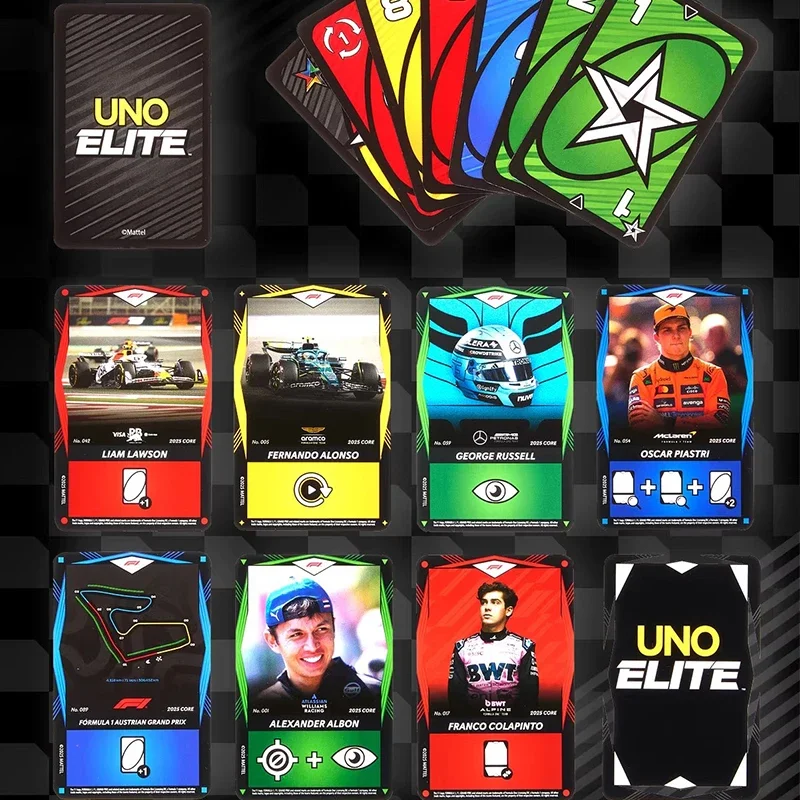Jeu de cartes UNO Elite HotWheels F1 Racing/No Mercy Collector's Edition - Cartes de jeu de qualité supérieure, jeu de société, jouet, cadeau de vacances