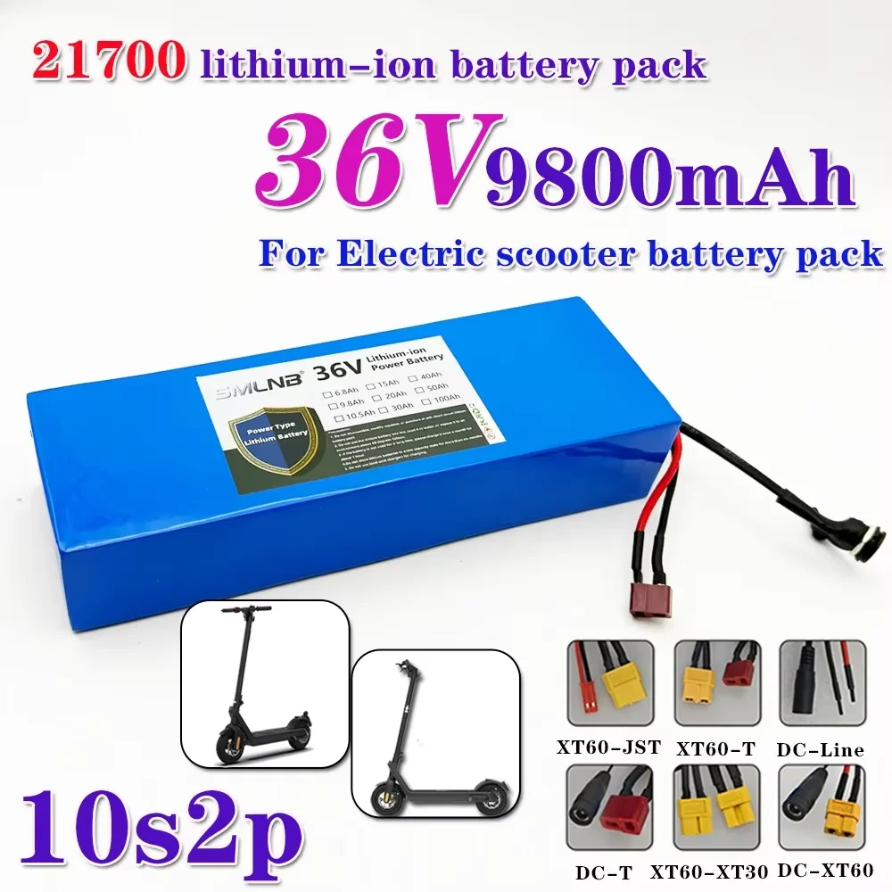 

36V 9800mAh 10S2P 36V electric scooter battery 21700 lithium electric scooter 500W electric scooter battery 36V 10S2P battery