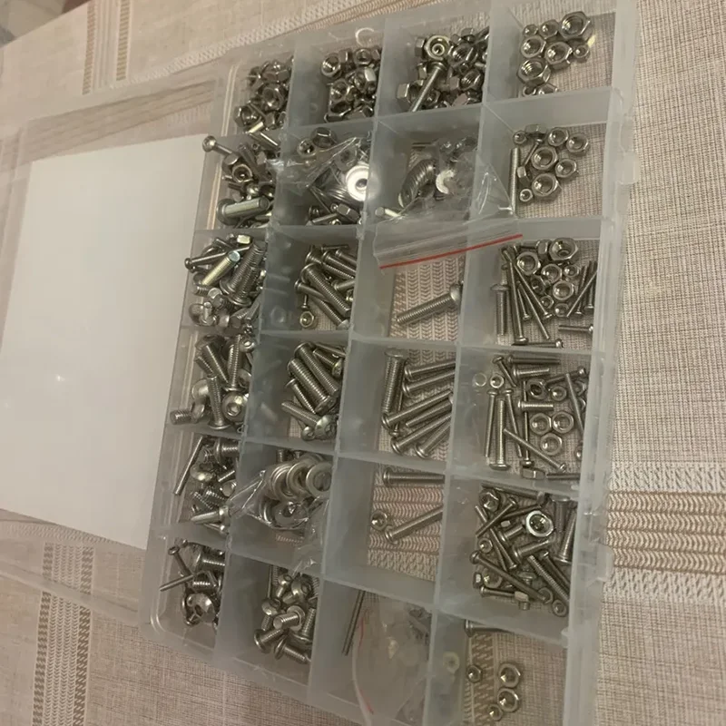

880PCS Round Head Hex Socket Bolts and Nut Set Stainless Steel M2 M3 M4 M5 Bolts Nuts and Washers Kit Metric Machine Screws