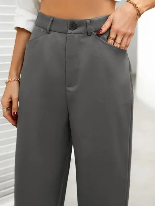 

Women Fashion Trousers New Spring and Autumn Women's Solid Color High Waist Comfortable and Casual Slimming Commuting Suit Pants
