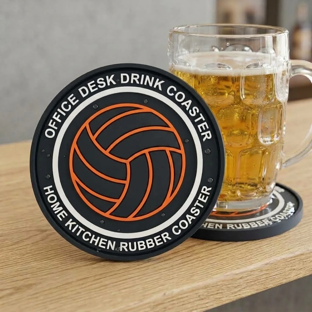 Durable Non-Slip Silicone PVC Coasters Custom Printed Logo Table Cup Pad for Home Cafe Bar