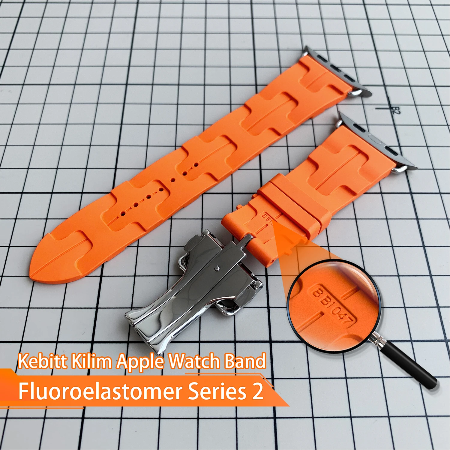 

Ремешок Kebitt Kilim для Apple Watch Series 10 Ultra2 9 8 7 6, ремешок из фторэластомера 46 мм 42 мм 45 мм 49 мм