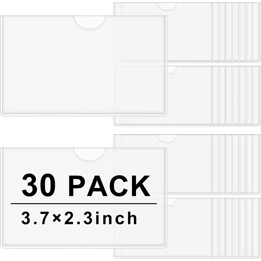 

Набор из 30 самоклеящихся горшков для карточек с открытым верхом для загрузки Идеальный держатель для карточек для индексов для организации и защиты Crystal Cl