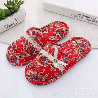 شباشب قماشية جديدة النسخة الكورية مع نعل سميك ثلاثي الطبقات أحذية منزلية داخلية قابلة للتنفس وهادئة، نعل ناعم مريح #5