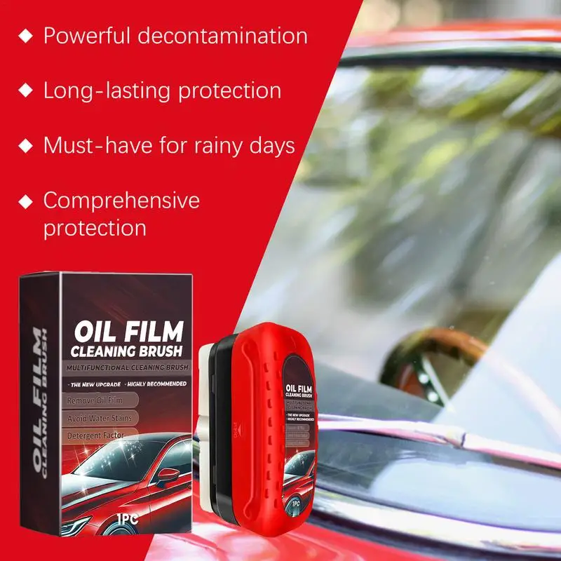 

Powerful Car Windshield Cleaner Glass Polishing Agent Brush Auto Detailing Front Inner Windshield Glass Oil Film Cleaner Removes