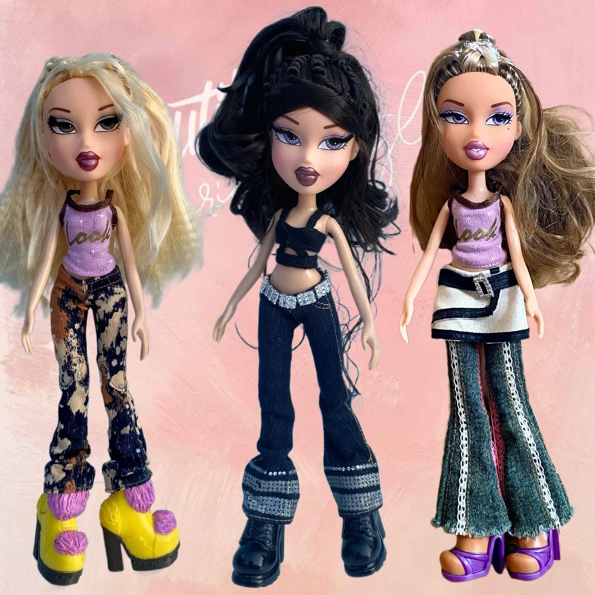 Retro Millennial Hotties Bratz Model DIY Creativity Spoof Bag Accessories Dress Toy Figure Retro Girl Exquisite Festival Gift