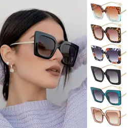 Vintage Gaming Square Fram Metal Eyewear Anti Blue Light Glasses Goggles Oversized Sunglasses