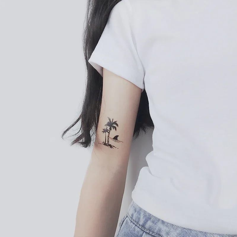 Птица-Акула-кокосовая-пальма-татуировка-наклейка-водостойкая-временная-детская-татуировка-для-женщин-мужчин-взрослых-поддельные-боди-арт-новый-дизайн-105x6-см