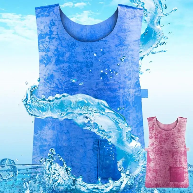 Outdoor Cooling Ice Vest Summer Iced Vest Heatstroke Prevention Ice Cooling Vest High Temperature Protective Ice Cold Sport Vest