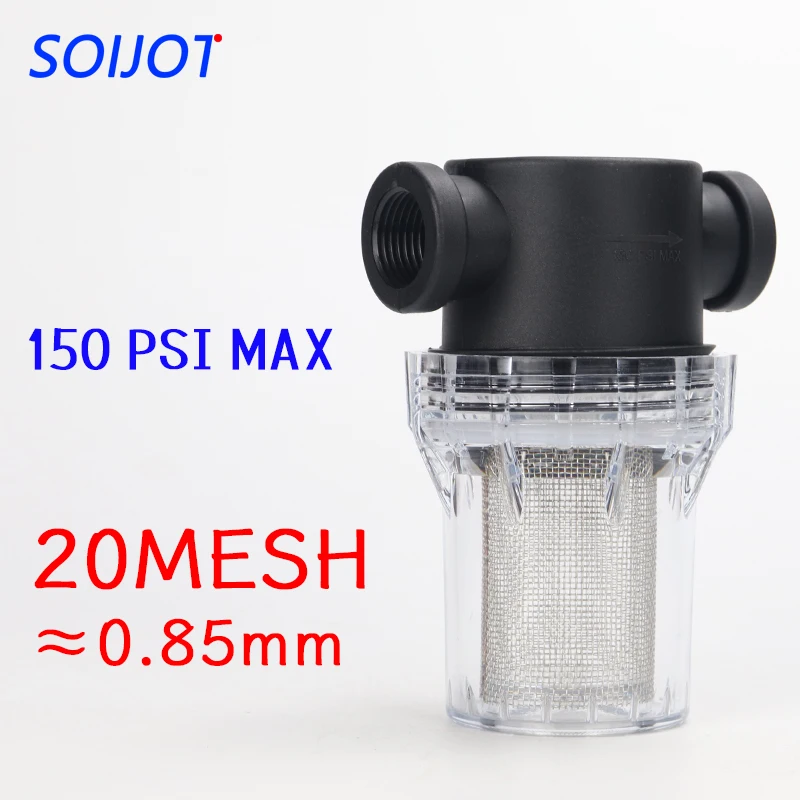 304 Stainless Steel 20 Mesh Pre-Filter Screen for Water Pump 1/2 Inch 3/4 Inch 1 Inch Diameter Mesh Water Filter Screen