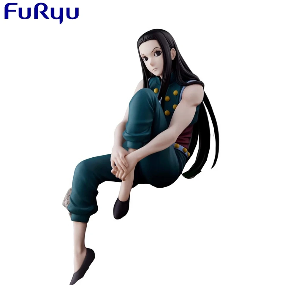 Original Genuine FuRyu Hunter Hunter 15cm Illumi Zaoldyck  Noodles Press Figure  Christmas Gift Toy For Boy Drop Shipping