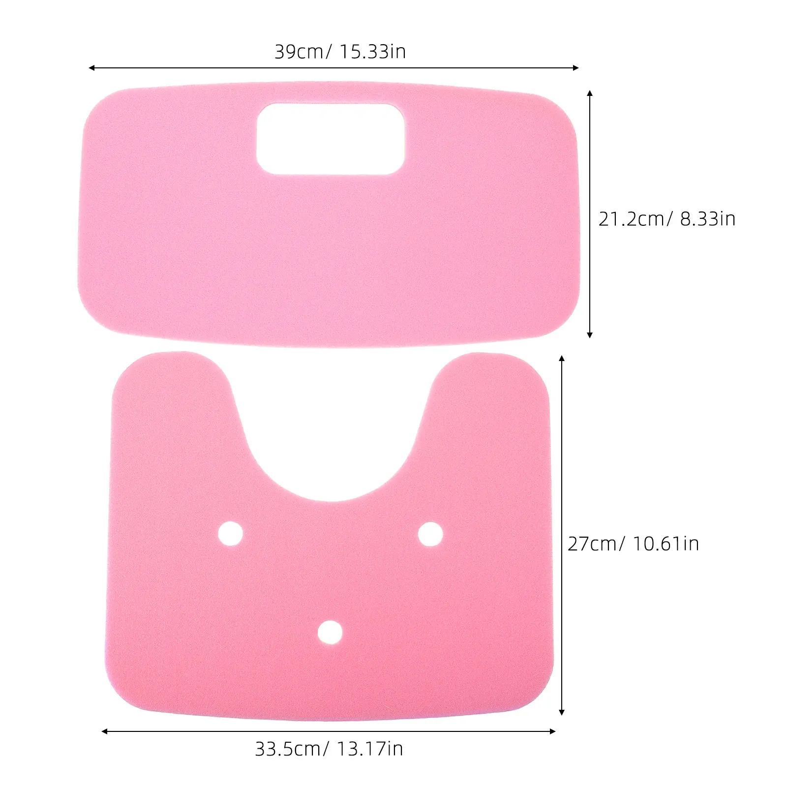 2Pcs Non Slip Shower Bench Cushion Soft Bathroom Seat Pad for Elderly Senior Handicap Shower Stool Mat Bathroom Bathtub Mat Pink