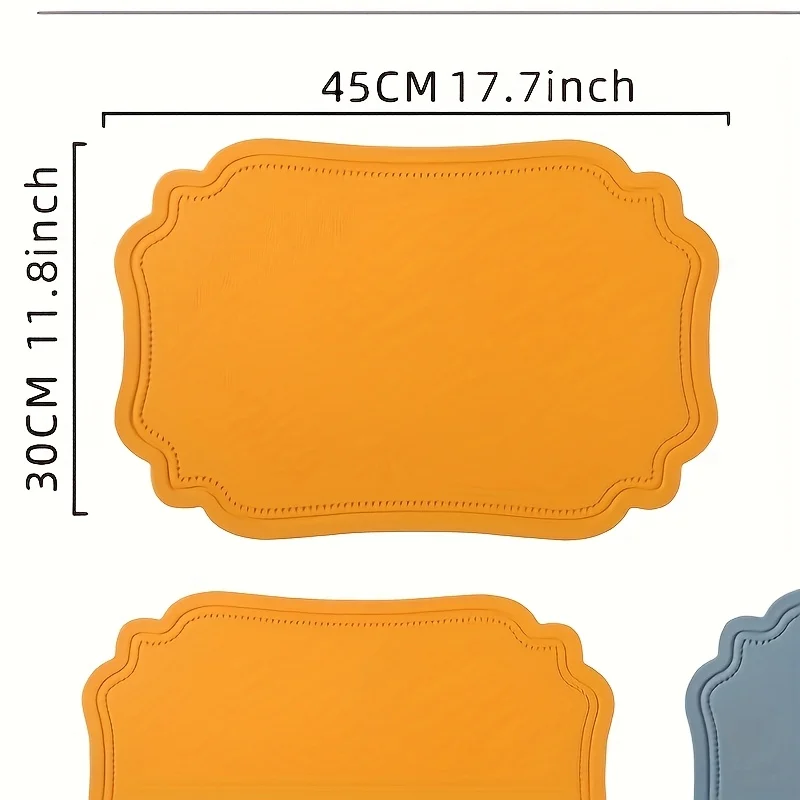 1/4/6pcs Square Orange Table Mat PU Placemats Bowl Pad Coaster Washable Bars Coffee Mat Kitchen Table Decoration And Accessories