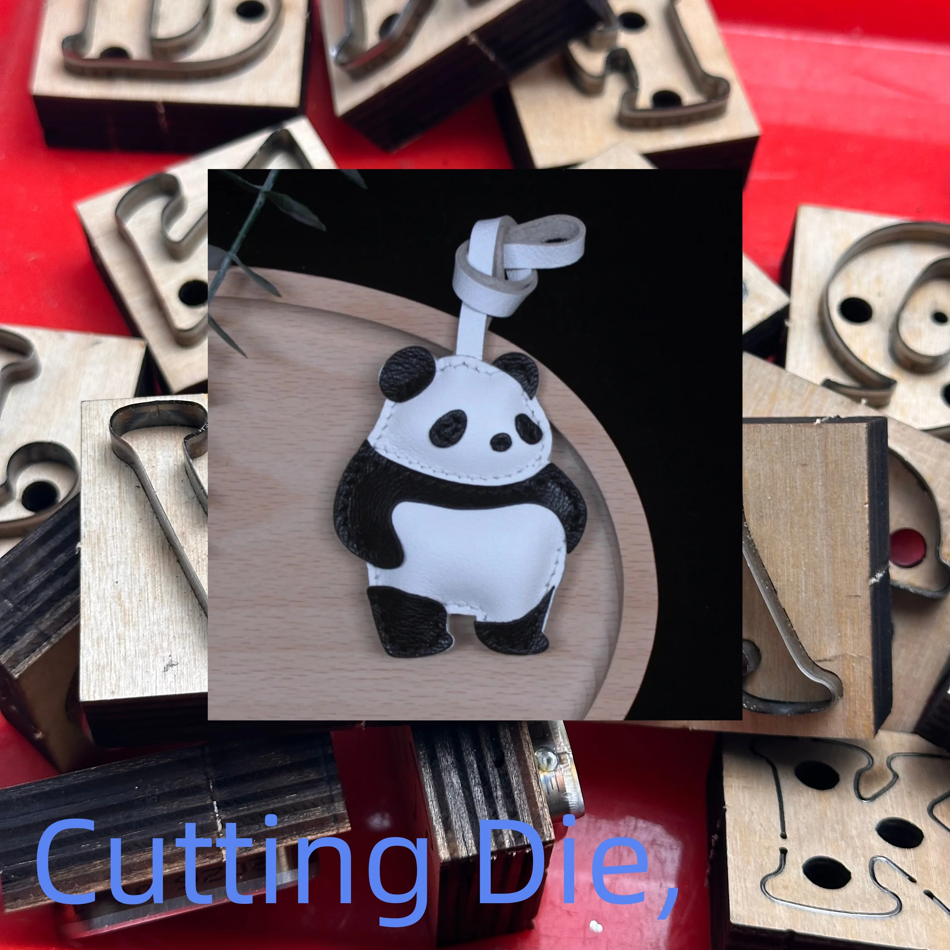 

Panda Pendant Leather Cutting Die, French Sheepskin Charm Mold, Genuine Leather Keychain Craft Cutting Template Tool