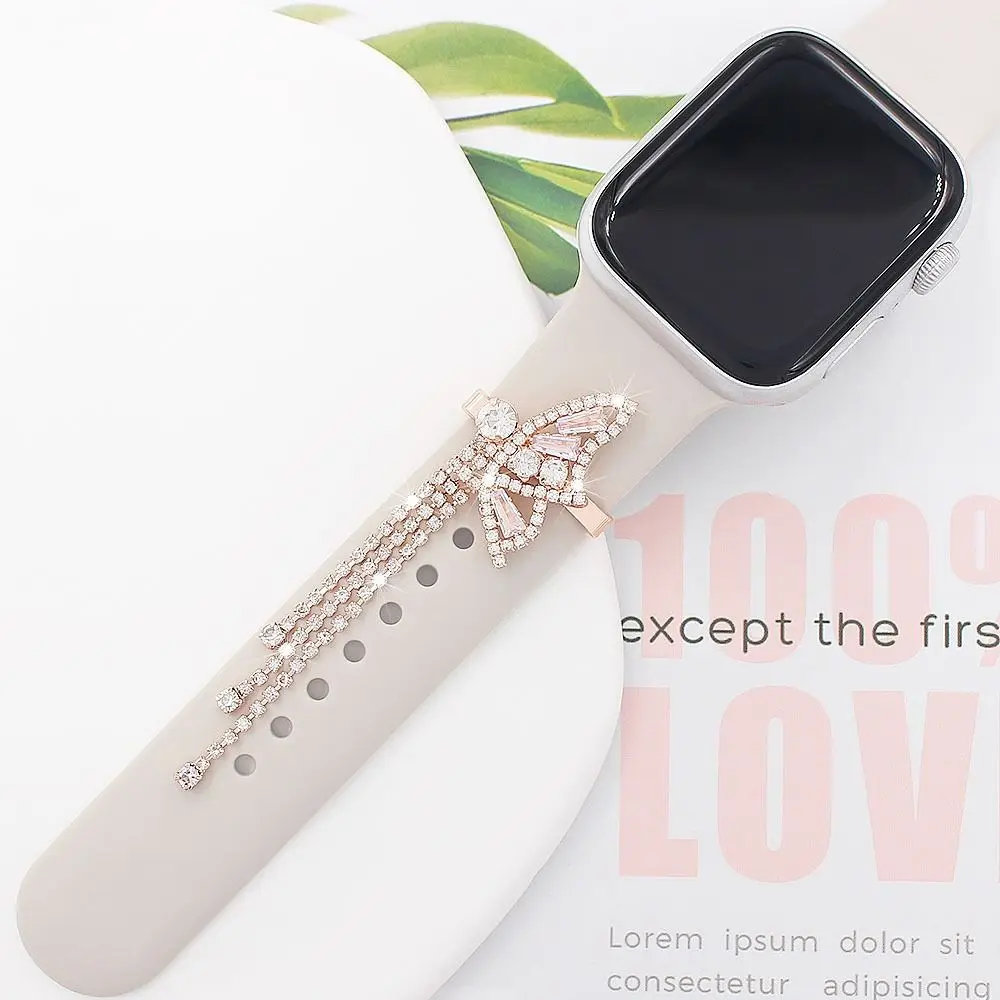 New Metal Rhinestones Watch Band Ornament Butterfly Diamond Diamond Decorative Ring Decorative Tool Wristbelt Charms Men