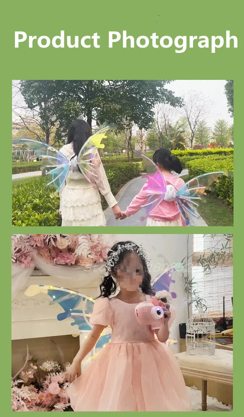 

Wedding Scene Festival Performances Electric Butterfly Wing Luminescence Music Adjustable Shoulder Strap Electric Elf Wing Toy