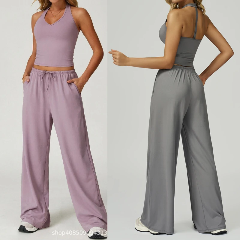 Women Tracksuit Yoga Suit 2PCS Sports Set Gym Set Running Workout Clothes Long Sleeve Sports Bra Athletic Wear Yoga Clothing