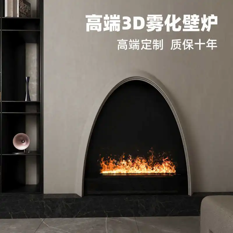 

3D Ultrathin Built-in Humidifier Fireplace with Realistic Flame Effect and Fogging Function for Living Room Decoration for
