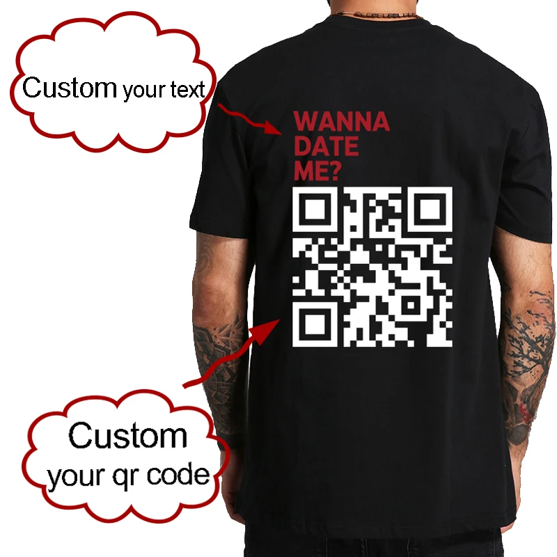 QR Code Custom T Shirt Personalized QR Code Make Your Own Design Men Women T-shirt Customize QR Gift Tops Cotton Soft Y2k Tee