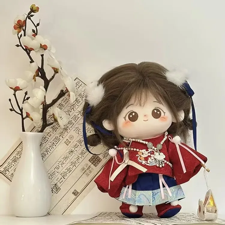 ملابس دمى قطنية 20 سم، خيارات مزدوجة الألوان، مجموعة فساتين قديمة على طراز سلالة مينغ، سمة اللعب، ملابس بديلة للدمية #3