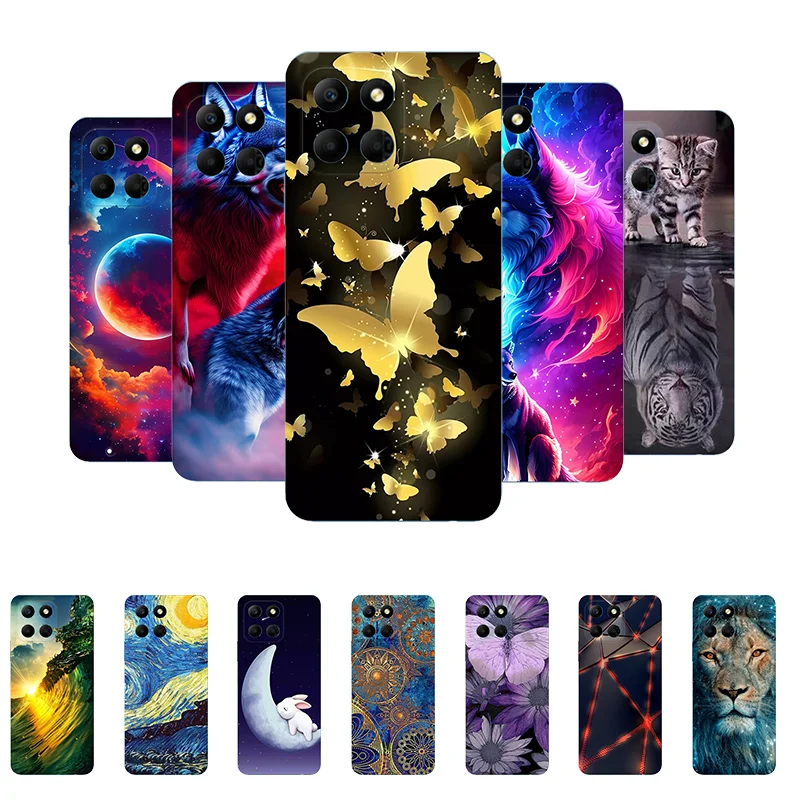 For Honor X6S Case Silicone Soft Butterfly Wolf Protective Back Cover for Honor X6S VNE-LX3 HonorX6S X 6S 4G Funda Coque