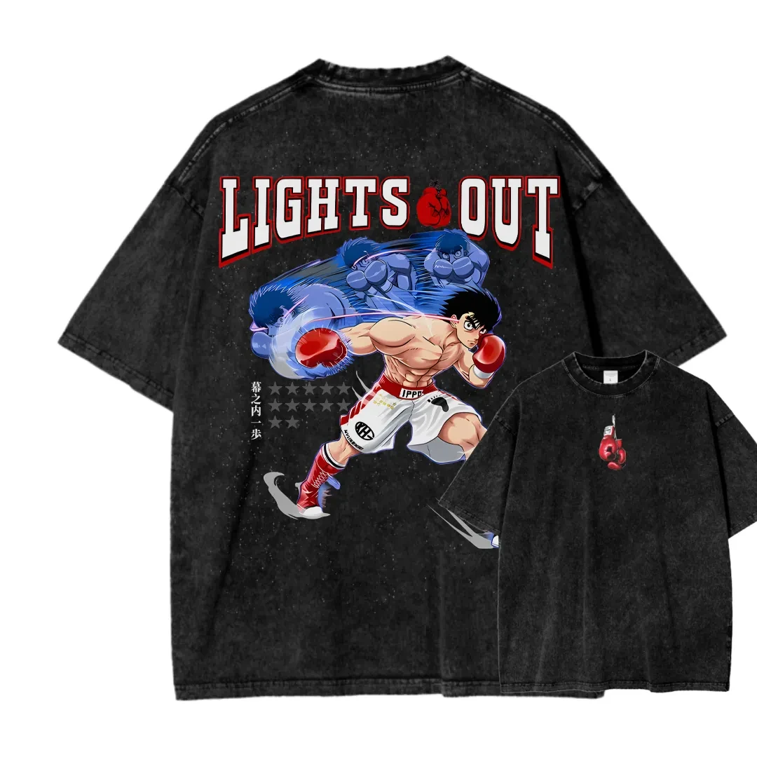 Custom Top Boxing Competition Anime Hajime No Ippo Peripherals Print T-shirt Streetwear Hip Hop Y2K Style Tee Men Women