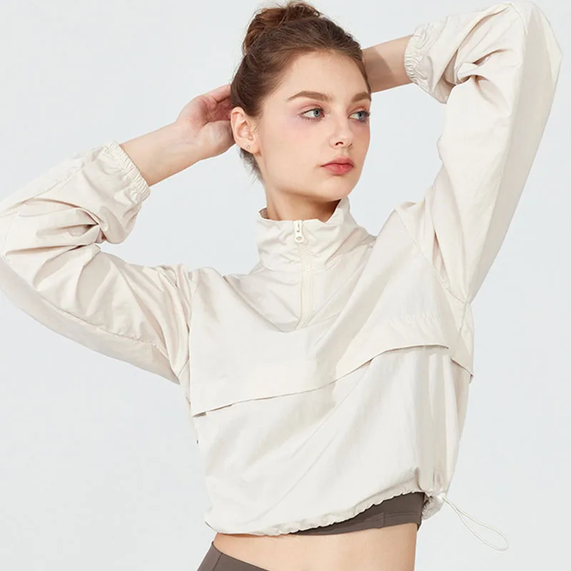 1PC Women's Long-Sleeve Fitted Athletic Jacket for Spring & Fall - Ideal for Running, Gym Workouts & Yoga image 2