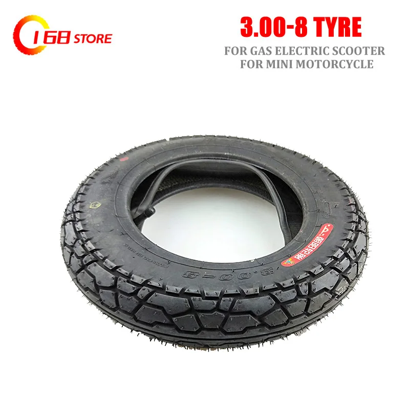 High Quality 3.00-8 / 300-8 Tire & Inner Tube 4PR Tyre Fits Gas and Electric Scooters Warehouse Vehicles Mini Motorcycle