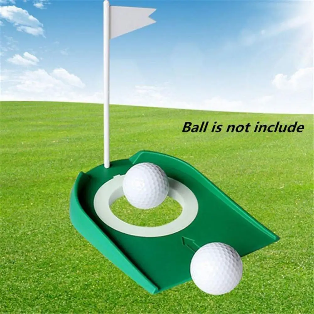 Entrenador de Putting de Golf para interiores con bandera de agujero, Putter de retorno, pelota de entrenamiento, práctico, Ayuda de entrenamiento al aire libre, Agujero ajustable