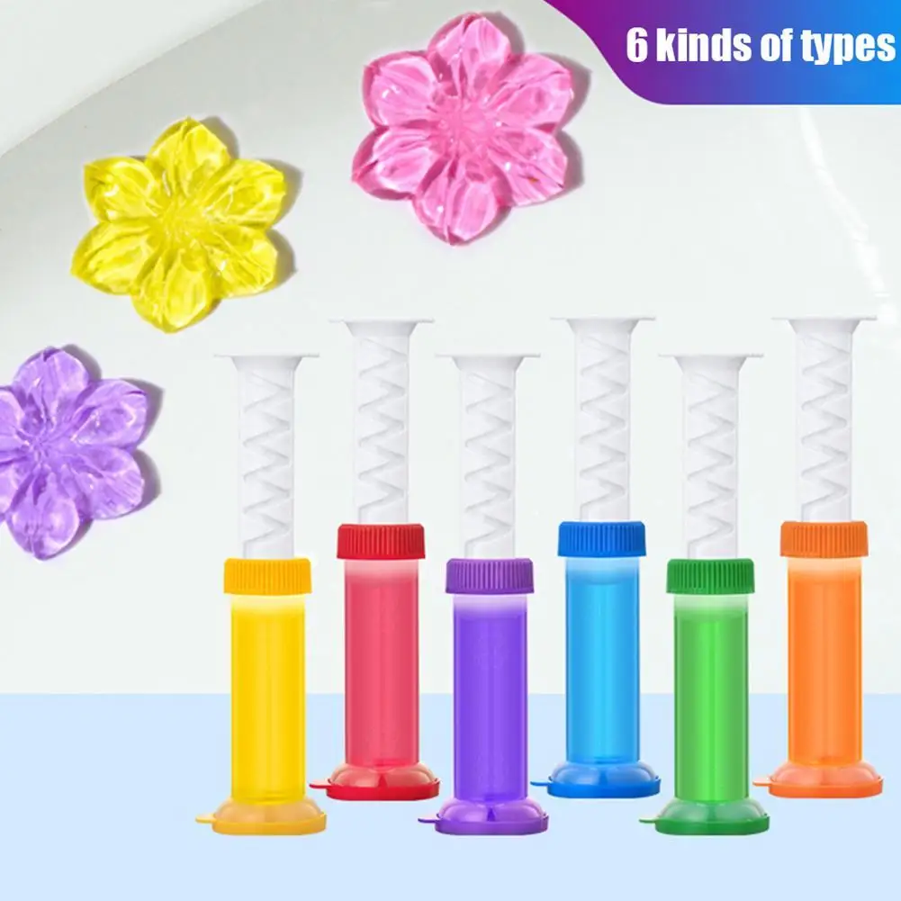 1pcs Flower Toilet Cleaner Gel Syringe Aromatic Drain Toilet Cleaning Detergent Air Freshener Remove Odors Home Bathroom Tool