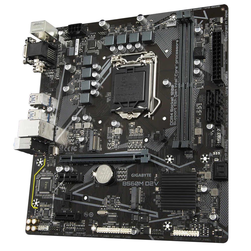 اللوحات الأم جيجابايت B560M D2V LGA 1200 DDR4 64GB M-ATX للوحة الرئيسية لسطح المكتب Intel B560 M.2 SATA III USB3.0