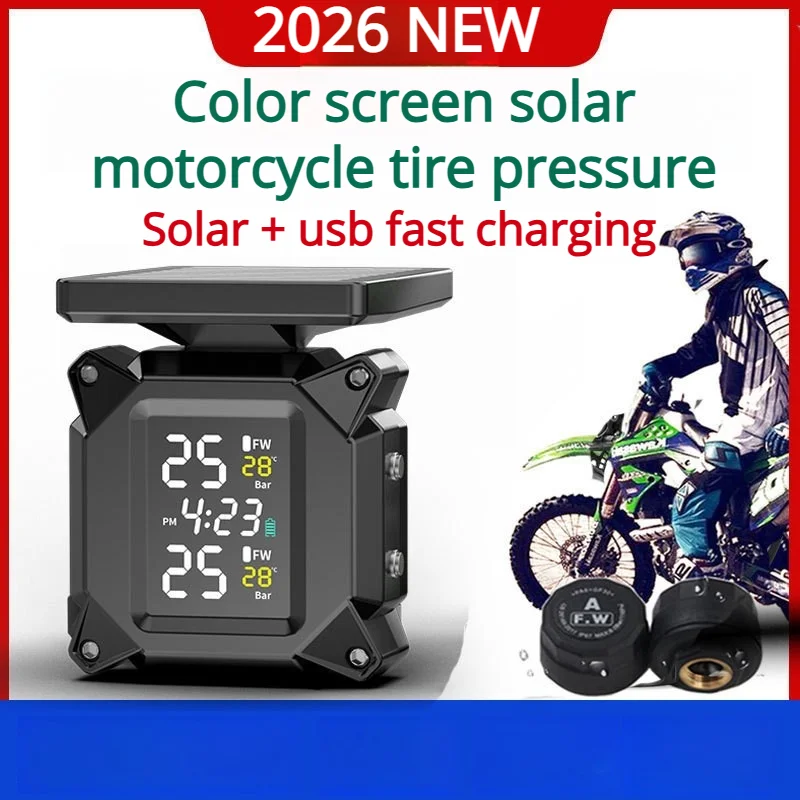 

Мотоцикл 2026, новый интеллектуальный датчик, беспроводной датчик давления в шинах, универсальный внешний водонепроницаемый детектор давления в шинах