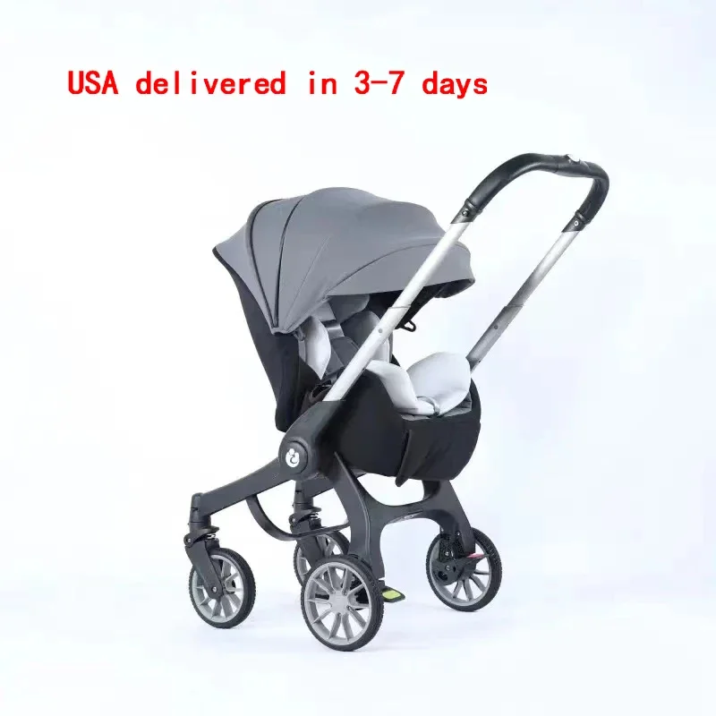 Baby Stroller 3 in 1 Pram Carriages For Newborn Lightweight Buggy Travel System Multi-function Cart Adjustable Seat