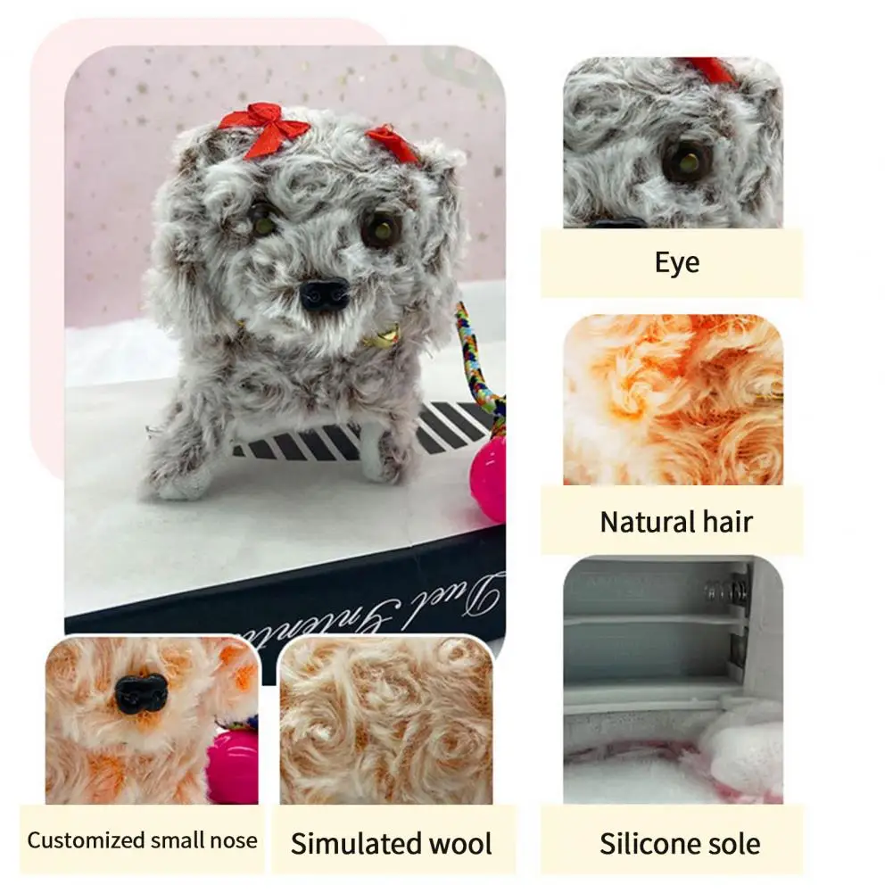 Plush Puppy Toy  Creative Barking Lovely  Simulation Pet Plush Puppy Electric Toy Christmas Gift