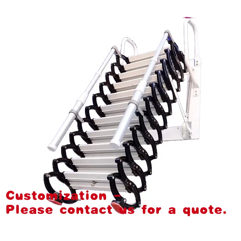 

Customize.Telescopic-Magnesium Alloy Industrial Loft Ladder Modern Design Portable Foldable Warehouse Extensio