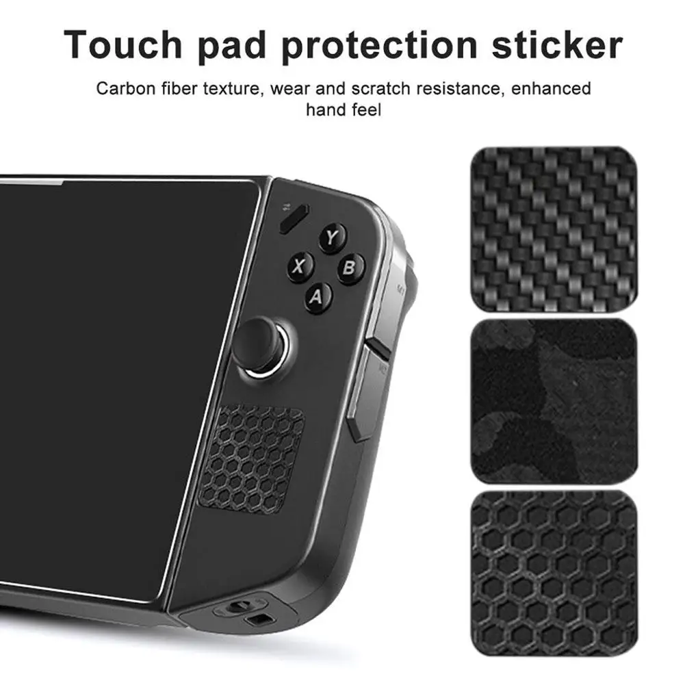 Geeignet für Legion Go Gaming Console Touchpad-Aufkleber, hand gemusterte Knopf folie mit Kohle faser muster, Tarn relief aufkleber