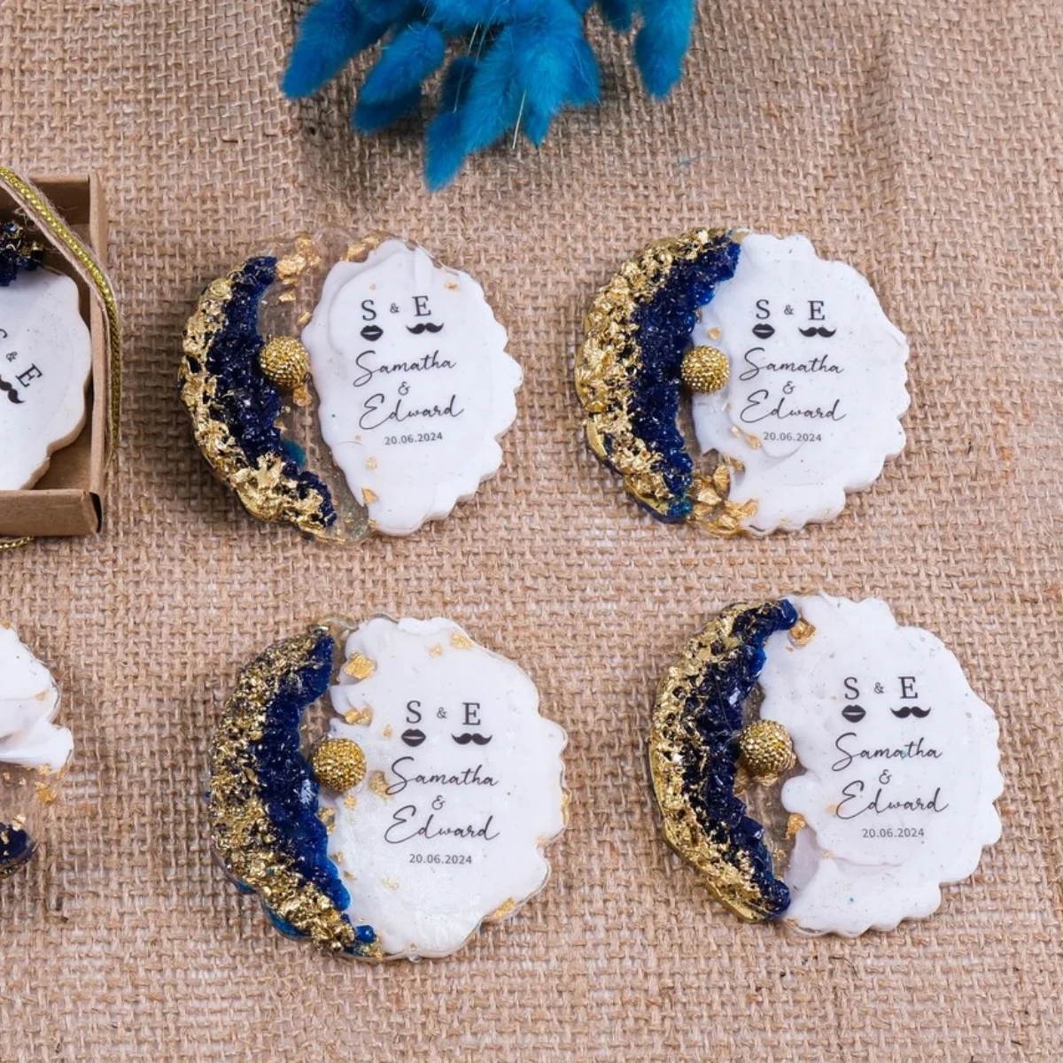 Wedding Party Favours for Guests Epoxy Resin Magnet in Bulk, Bridal Shower Favour, Wedding Rustic Favour, Thank You Favour, Baby