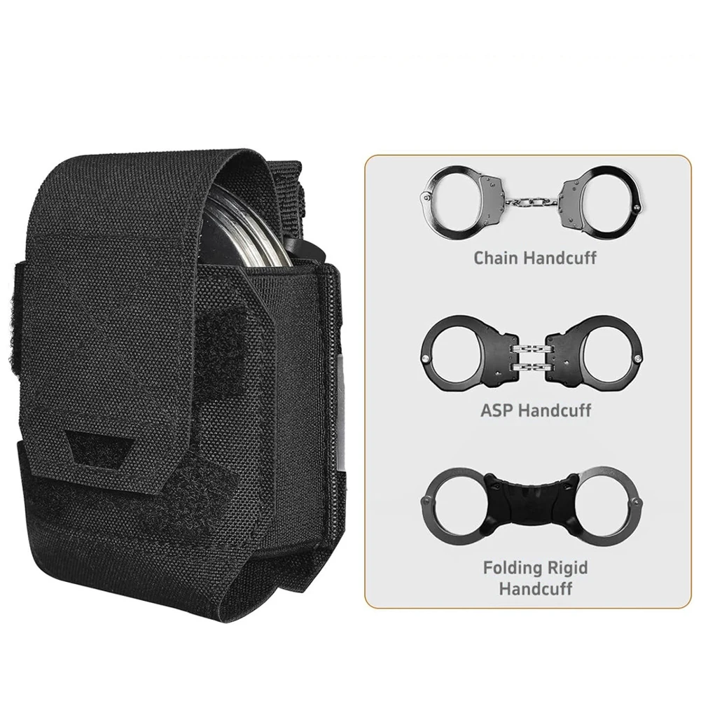 Shackles Holder Tactical Handcuffs Handcuffs Molle Pouch Shackles Case Universal Holster Quick Release Standard Cuffs for Vest view 5
