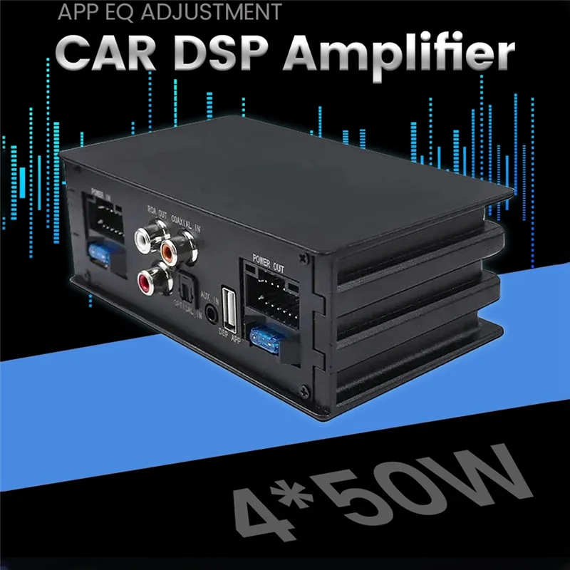 AA60-4X50w سيارة DSP مكبر للصوت المعالج دعم 10 EQ المؤثرات الصوتية معالجات الصوت الرقمية التوصيل والتشغيل الصوت السلطة أمبير سهلة T