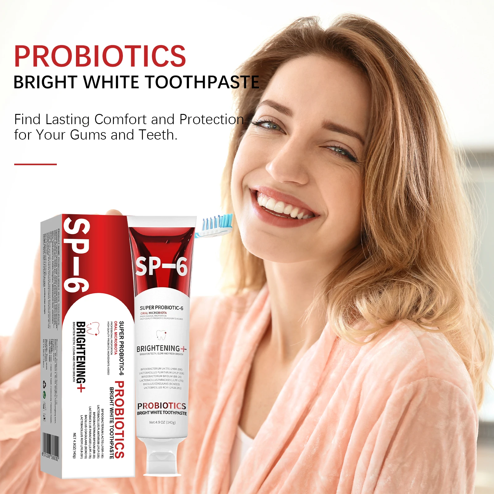 140g SP-6 pasta de dientes probiótica blanqueamiento Dental eliminar placa prevenir caries Dental higiene bucal limpieza aliento fresco encías cuidado bucal