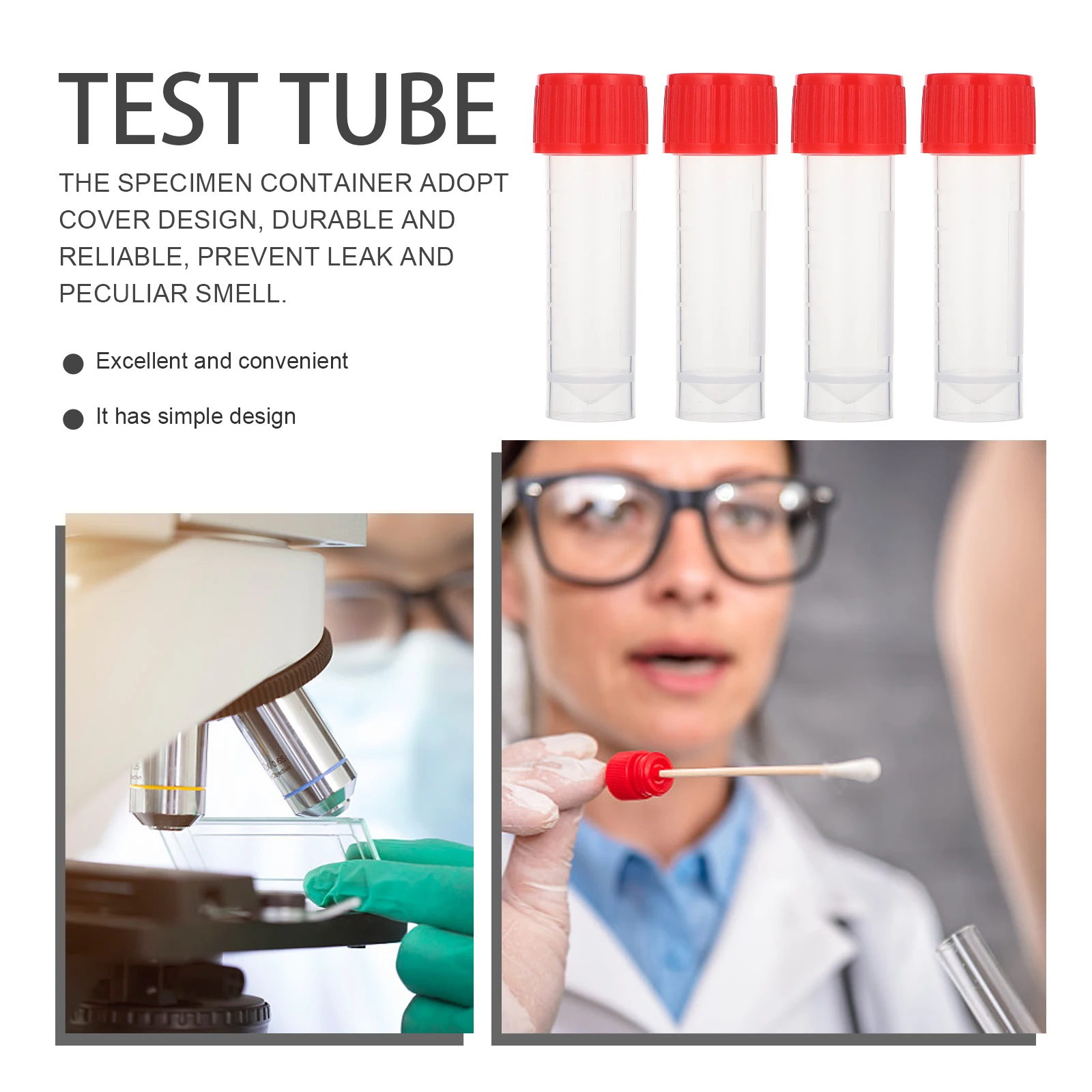 

20 Pcs Sampling Tube Vial Tubes Disposable Testing Plastic Sample Collection with Caps