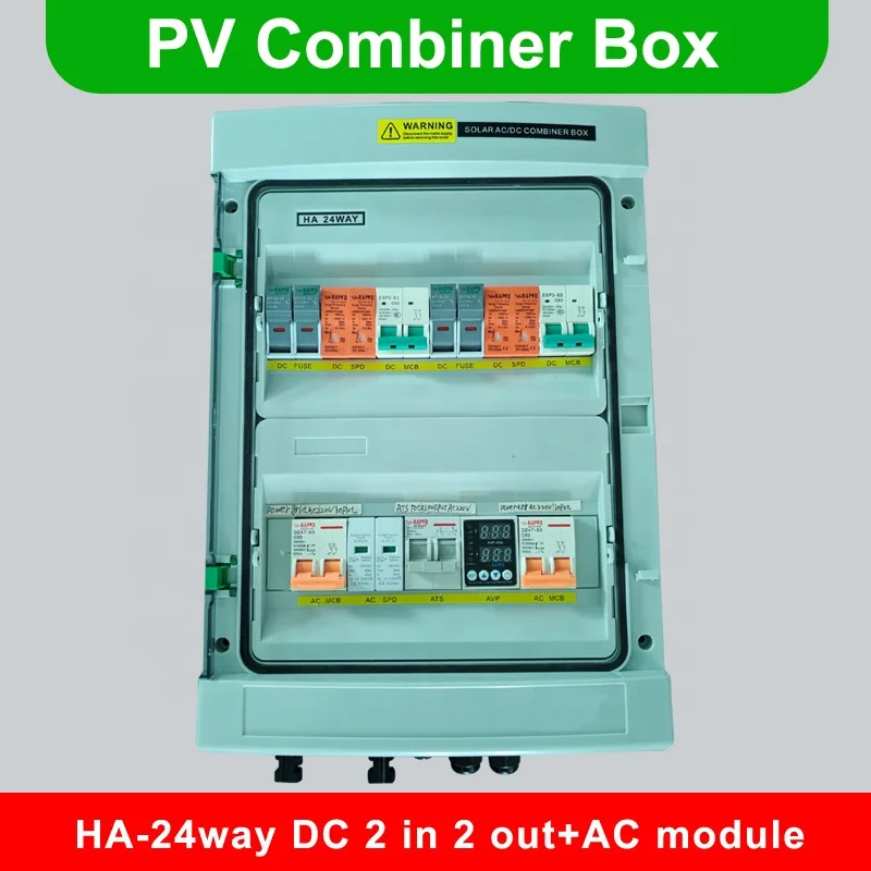 CE Certified Photovoltaic Combiner Box for Solar PV SystemsDC1000V 2 in 2 Out with AC Control Module IP65 Waterproof