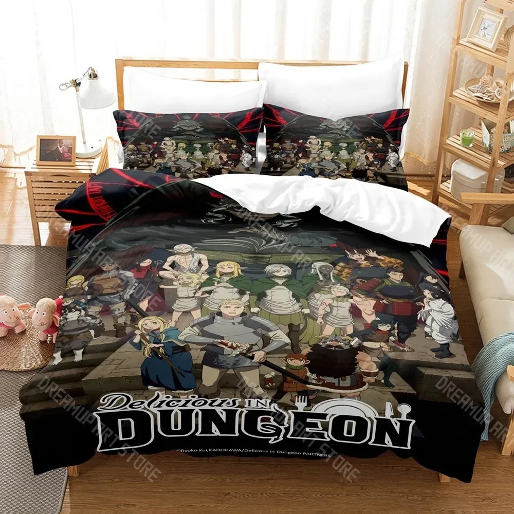 2026 3D Print Delicious in Dungeon Bedding Set Single Twin Full Queen King Size Bed Set Adult Kid Bedroom Duvetcover Sets Anime